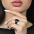 Emerald, Oversized & Oval Collection - Silicone Rings with Metal Frame - Set of 3